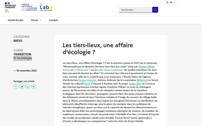 Seminaire : Les lieux tiers, une affaire d’écologie